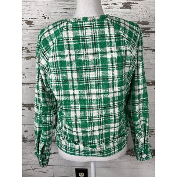 CABI Library Jacket Green Plaid Tweed Button Front Sz S #5653 EUC - Picture 4 of 6